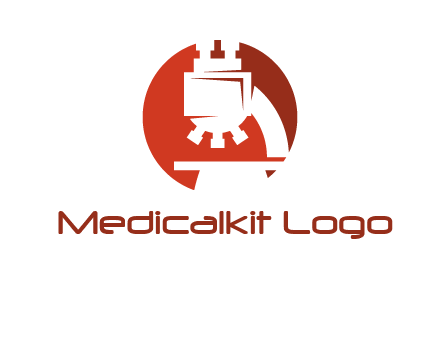 abstract microscope in circle graphic