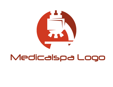 abstract microscope in circle graphic