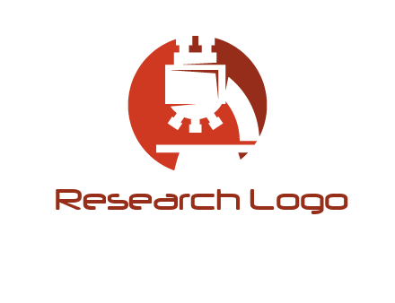 abstract microscope in circle graphic