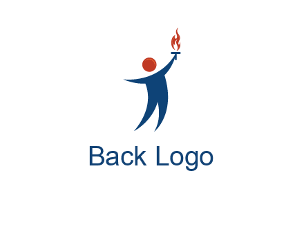 abstract person holding Olympic flame logo