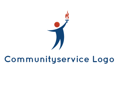 abstract person holding Olympic flame logo