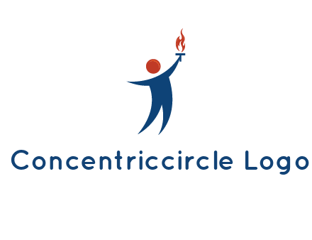 abstract person holding Olympic flame logo