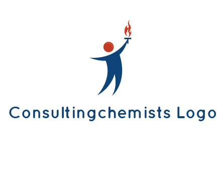 abstract person holding Olympic flame logo