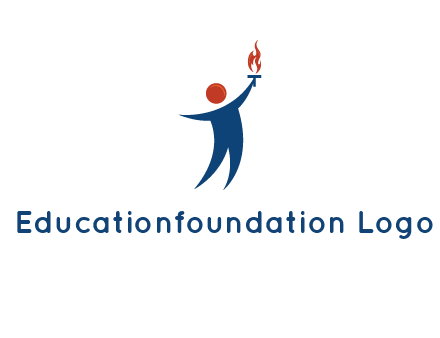 abstract person holding Olympic flame logo