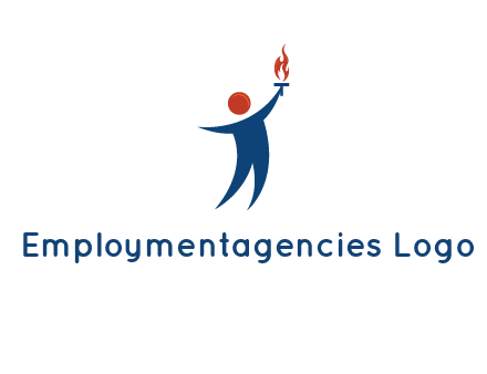 abstract person holding Olympic flame logo