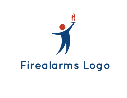 abstract person holding Olympic flame logo
