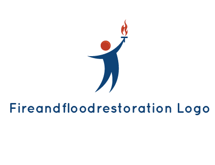 abstract person holding Olympic flame logo