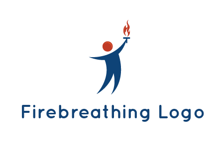 abstract person holding Olympic flame logo