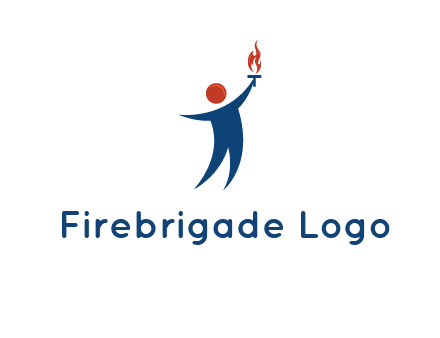 abstract person holding Olympic flame logo