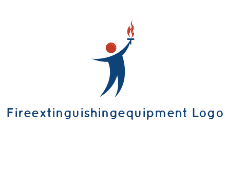 abstract person holding Olympic flame logo