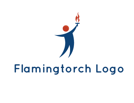 abstract person holding Olympic flame logo