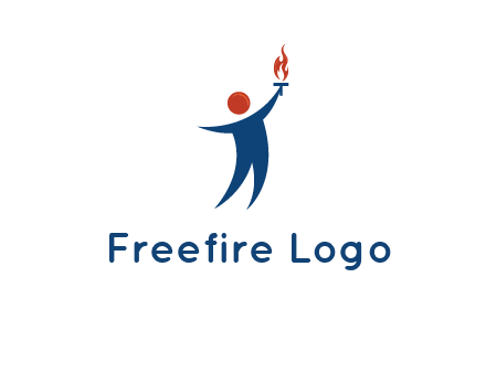 abstract person holding Olympic flame logo