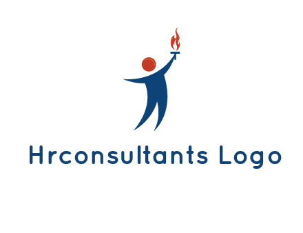 abstract person holding Olympic flame logo