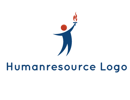 abstract person holding Olympic flame logo