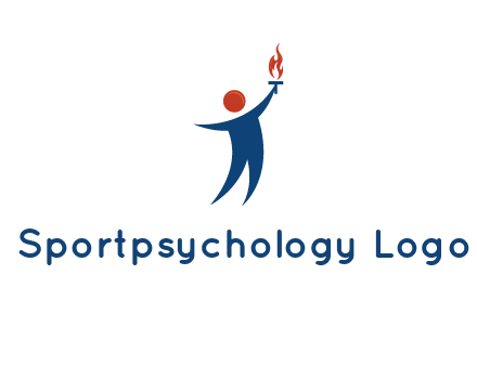 abstract person holding Olympic flame logo