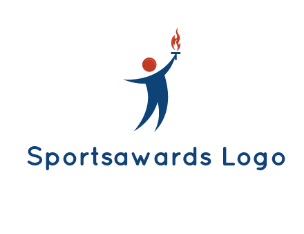 abstract person holding Olympic flame logo