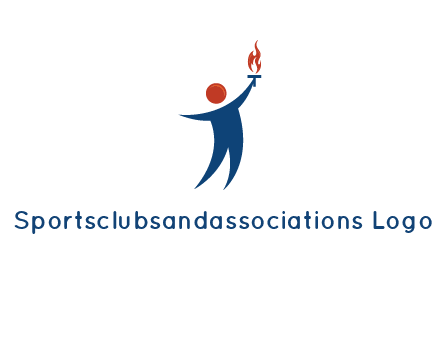 abstract person holding Olympic flame logo