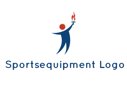 abstract person holding Olympic flame logo