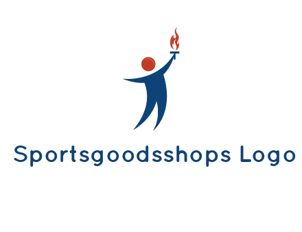 abstract person holding Olympic flame logo