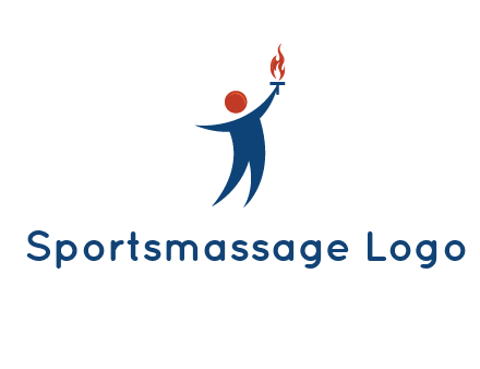 abstract person holding Olympic flame logo