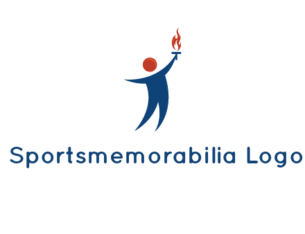 abstract person holding Olympic flame logo