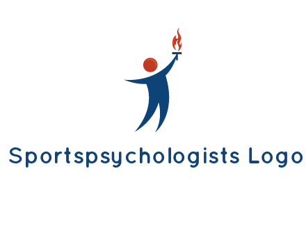 abstract person holding Olympic flame logo