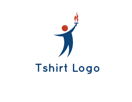 abstract person holding Olympic flame logo