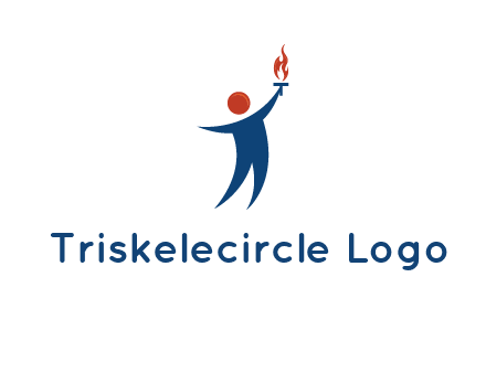 abstract person holding Olympic flame logo