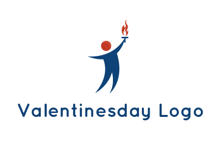 abstract person holding Olympic flame logo