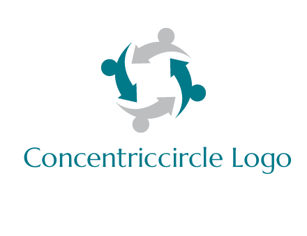 abstract persons merge with arrows icon