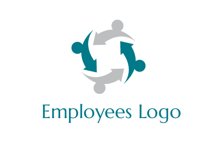 abstract persons merge with arrows icon
