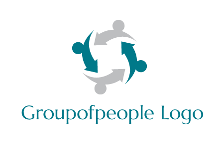 abstract persons merge with arrows icon