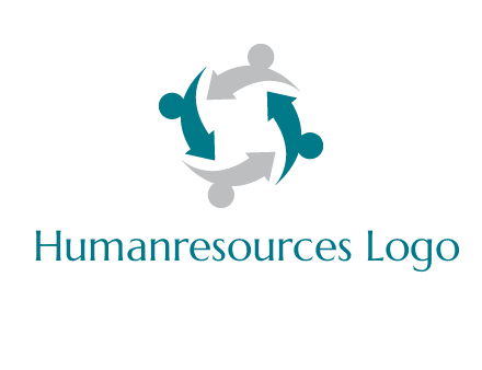 abstract persons merge with arrows icon