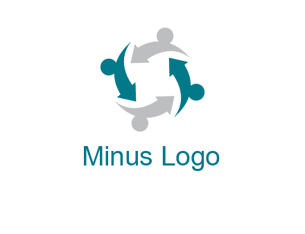 abstract persons merge with arrows icon