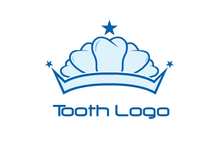 teethes forming crown with star logo