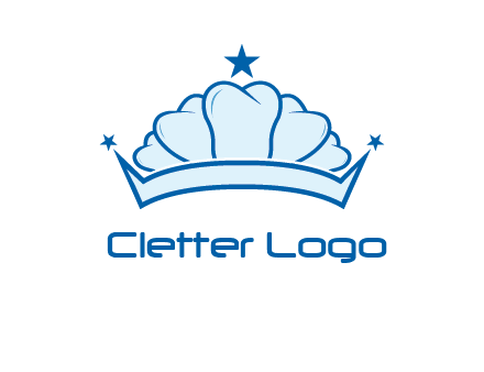 teethes forming crown with star logo