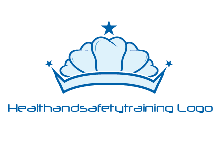 teethes forming crown with star logo