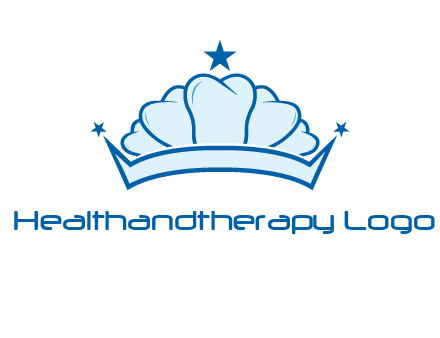 teethes forming crown with star logo