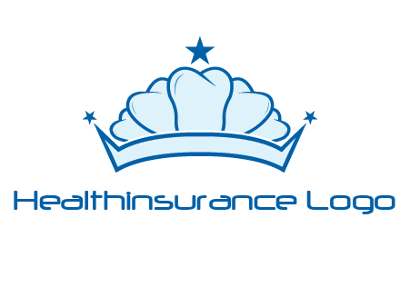 teethes forming crown with star logo