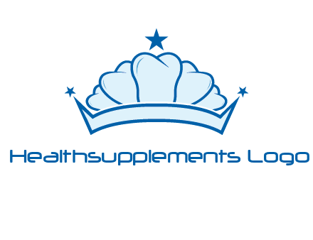 teethes forming crown with star logo