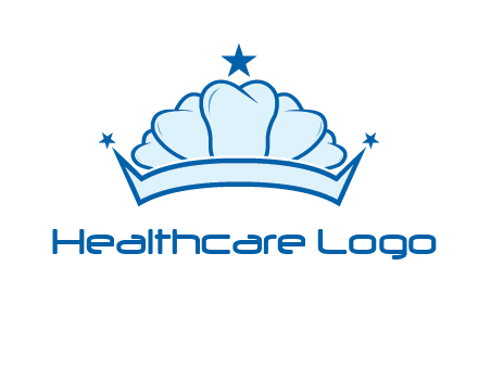 teethes forming crown with star logo