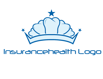 teethes forming crown with star logo