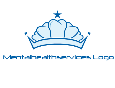teethes forming crown with star logo