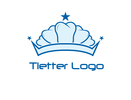 teethes forming crown with star logo