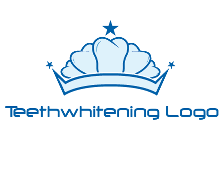 teethes forming crown with star logo