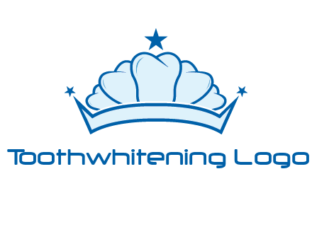 teethes forming crown with star logo