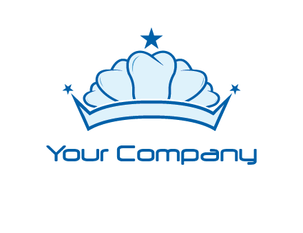teethes forming crown with star logo