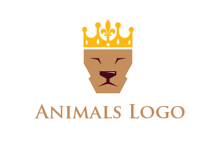 crown on lion face graphic
