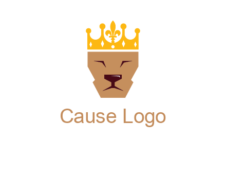 crown on lion face graphic
