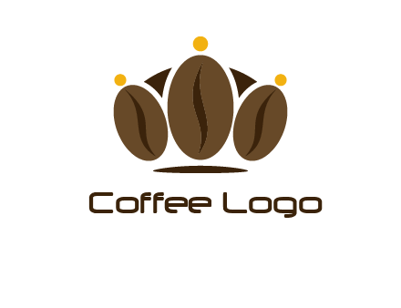 abstract persons with coffee beans symbol